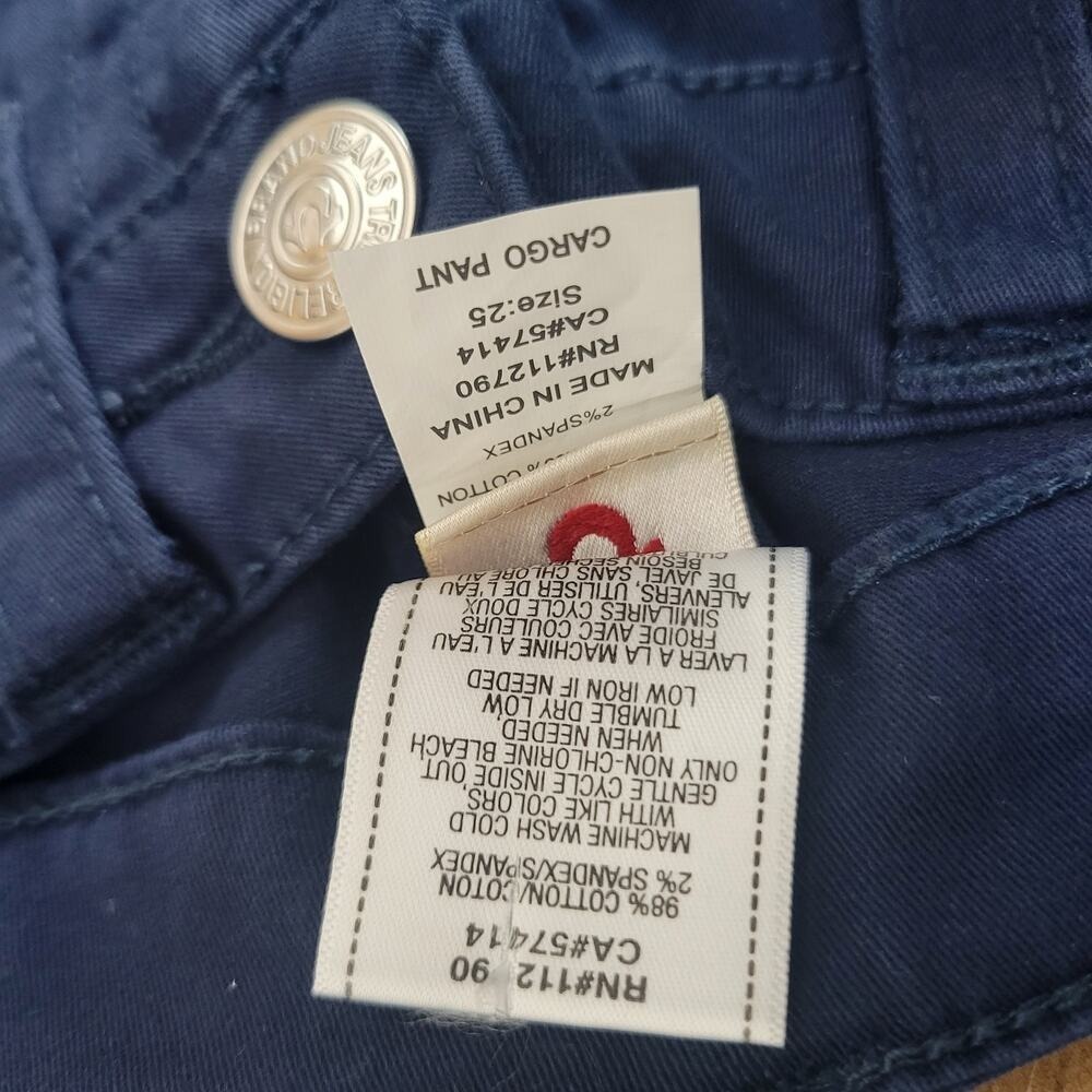 True Religion Cargo Legging Pants Zipper Ankle Tapered NWT Navy Blue Womens 25 - Picture 9 of 16